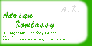 adrian komlossy business card