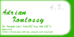 adrian komlossy business card